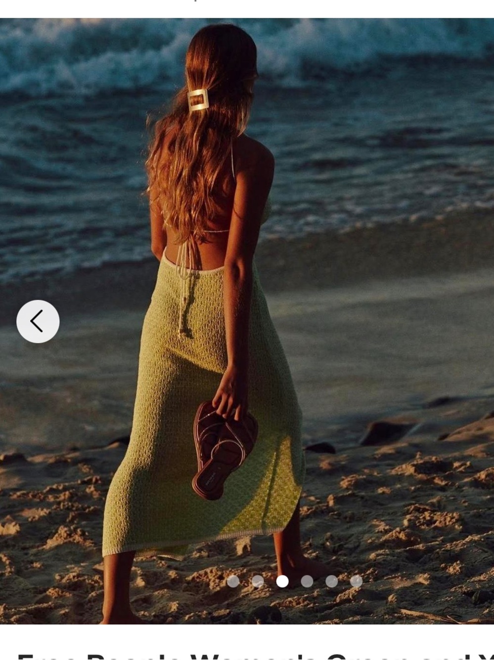 Free People Lime Green Knit Cutout Maxi Dress - Picture 2 of 3